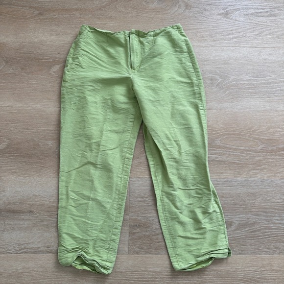 GAP Silk Pants Size 4 Green Trousers Lightweight Casual Career - Picture 1 of 6